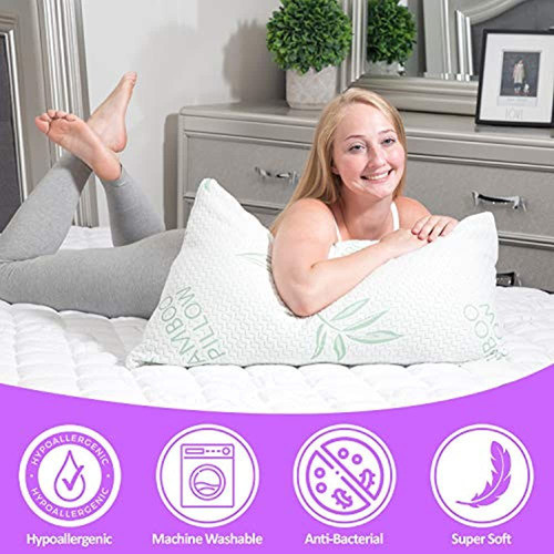 Almohada De Bambú King Size - Almohadas De Cama Para Dormir, 1