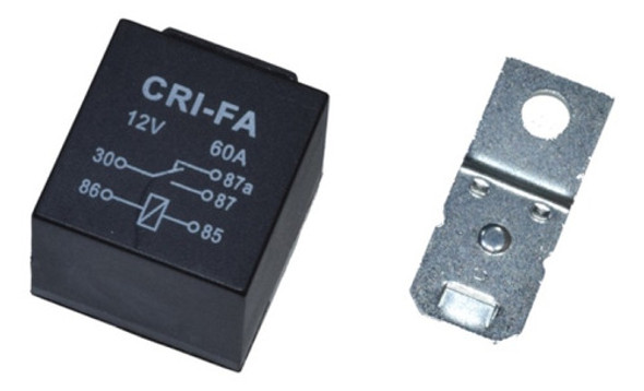Relay Universal Inversor C/soporte 5 Terminales 60 Amp. 12v 0