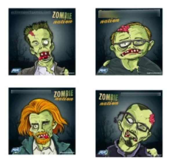 Dianas De Zombie 14x14cm 100uds Asg Tiro Al Blanco 0