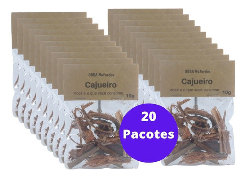 Kit 20chás Cajueiro Casca  Verdadeiro Anacardium Occidentale 0