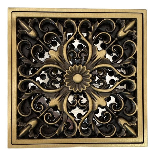 Rejilla Vintage Dibujo Petalos Laton Color Bronce 0