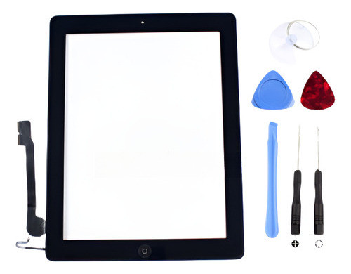 Negro Touch Pantalla Vidrio Inicio Botón Asamblea Del Digiti 0