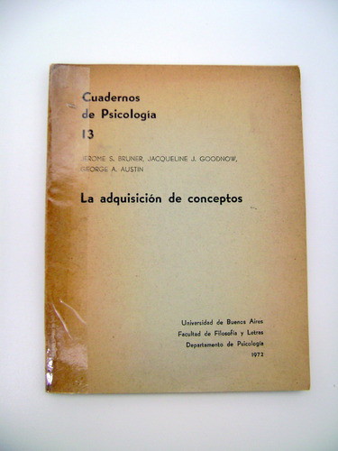 Cuadernos De Psicologia 13 Adquisicion Conceptos Uba Boedo 0