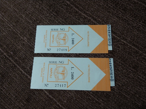 02 Bilhetes Metrô Napoli - Anos 70 (raríssimos) 0