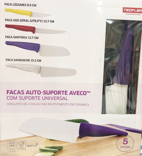 Facas E Suporte Aveco Neoflam 1