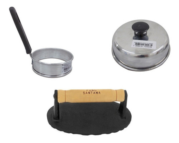 Kit Acessórios P/ Chapa Chapeira Lanche Porções C/ 03 Peças 0