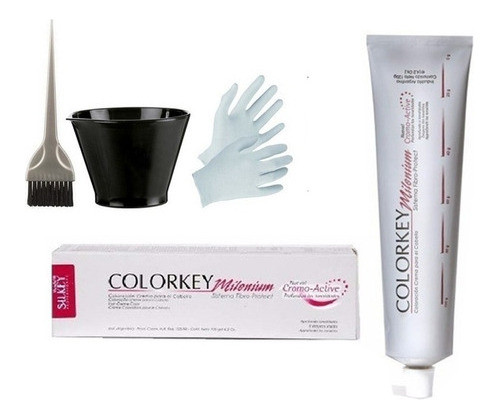 Kit Tintura Silkey + Bol + Pincel + Par De Guantes 0
