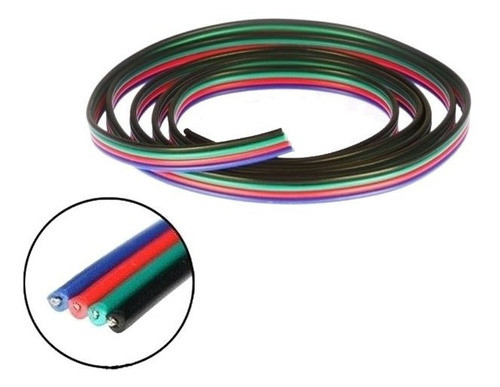 Cable Rgb 4 Conductores 0.16 Mm Plano Tipo Cinta Por Metro 1