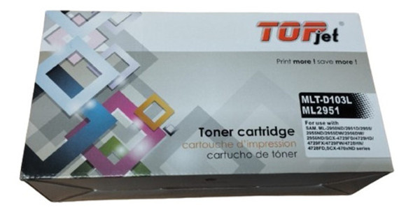 Toner D-103 P/ Samsung Ml2950 / Ml5951 / Ml2955 / Scx4729 0