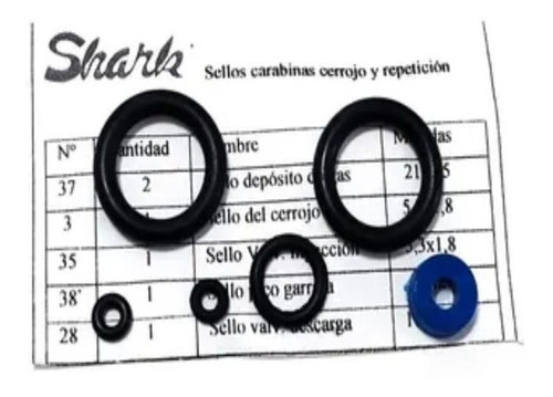 Kit De Orings Originales Shark Para Rifles Co2  Reparación 0