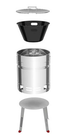 Parrilla Barbacoa A Carbon Grill Tramontina Acero Inox 1