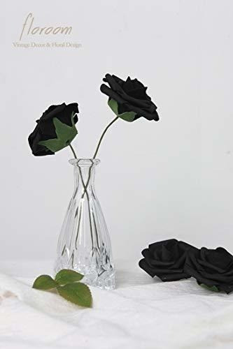 Rosas Artificiales C/tallo Aspecto Realista X50u 7.6cm Negro 1