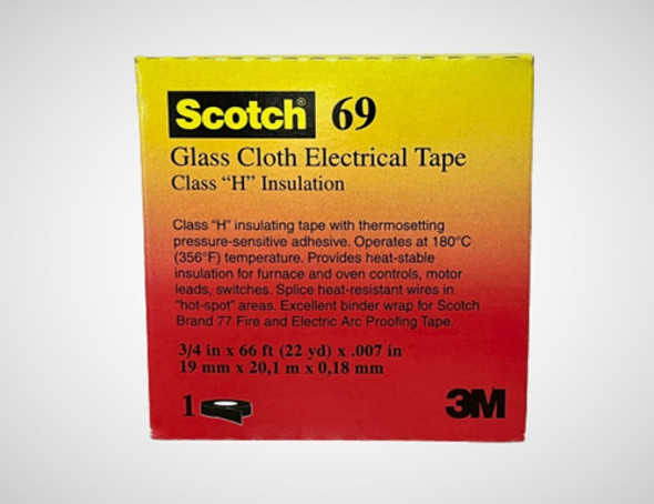 Cinta Eléctrica Fibra De Vidrio 3m Scotch® 69, 19mm X 20,1m 1