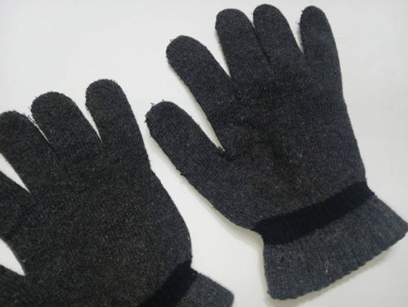 Guantes De Lana Unisex. Gris Con Negro 0