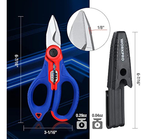 Workpro Tijeras De Electricistas Inoxidables, 1