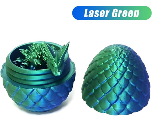 Huevo De Dragón Verde 3d Con Dragón Articulado Dentro 1