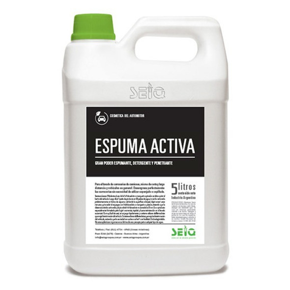 Espuma Activa Para El Lavado De Automotores Seiq X 5 Litros 0