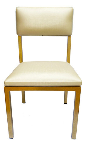 Cadeira Manicure E Pedicure Baixa Base Metal Dourado - Bege 1