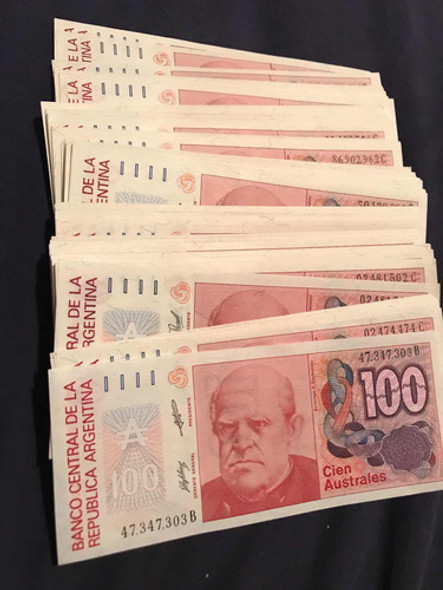 Lote 132 Billetes 100 Australes Sin Circular Impecables 0 Lote 132 Billetes 100 Australes Sin Circular Impecables 0