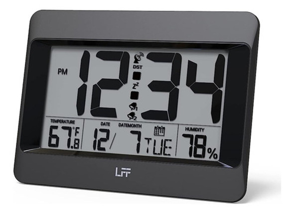 Reloj Atómico Lff Con Temperatura Y Humedad Interior, Reloj 0 Reloj Atómico Lff Con Temperatura Y Humedad Interior, Reloj 0