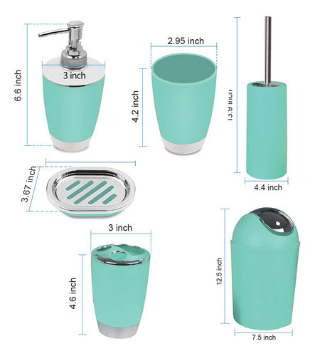 Juego De 6 Accesorios De Bao De Plstico, Soporte Para Cepill 1