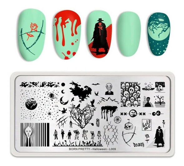 Born Pretty Placa Estampa Uñas Stamping Halloween L009 0