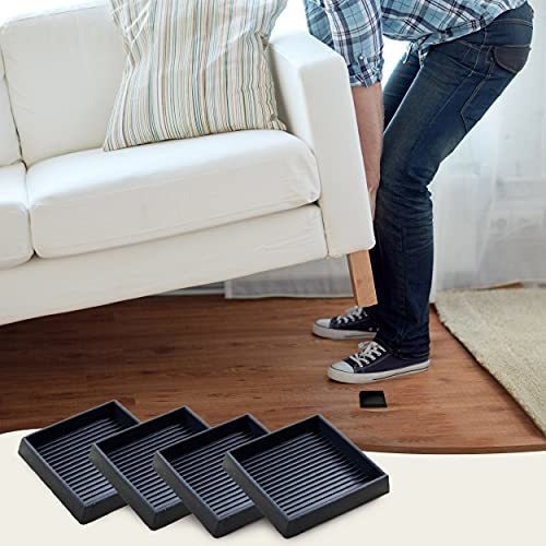 Regatones De Goma Con Antideslizante 7.6x7.6 Cm 4 Uni Negro 1