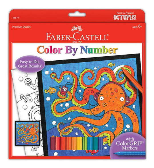 Faber-castell - Color Por Número Pulpo, Unicornio 13 0 Faber-castell - Color Por Número Pulpo, Unicornio 13 0