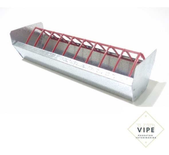 Kit 1 Un Comedouro Calha Pintinho Aves Galvanizado 30cm 0 Kit 1 Un Comedouro Calha Pintinho Aves Galvanizado 30cm 0