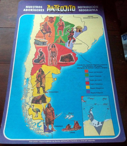 Aborigenes Anteojito Antigua Lamina Educativa * * La Plata 0