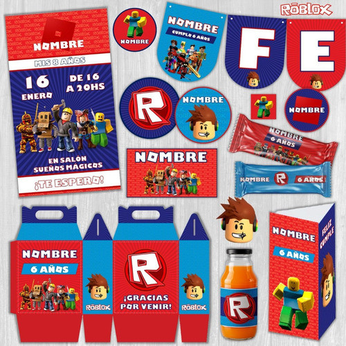 Kit Imprimible Roblox Deco Y Candy 100% Editable 1
