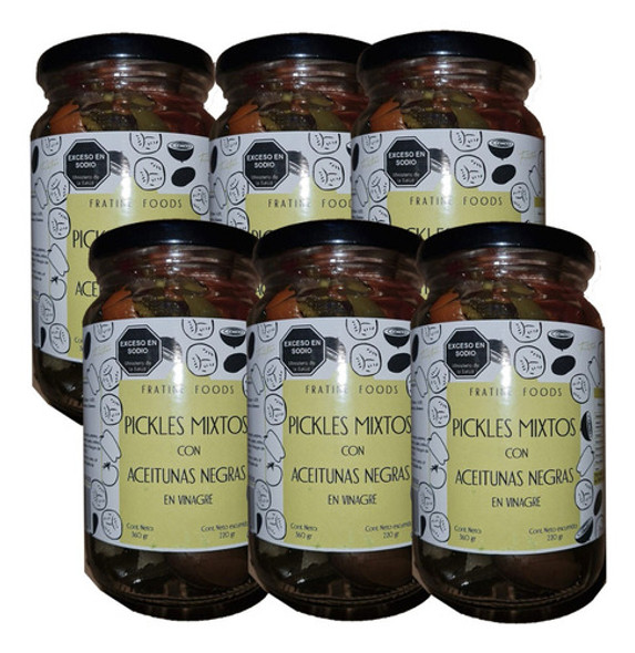 Pack 6 Pickles Mixtos Con Aceitunas Negras Fratine Food X360 0 Pack 6 Pickles Mixtos Con Aceitunas Negras Fratine Food X360 0