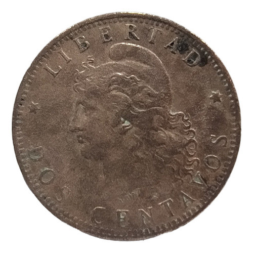 Antigua Moneda 2 Centavos Argentina 1893 Cj# 34 0