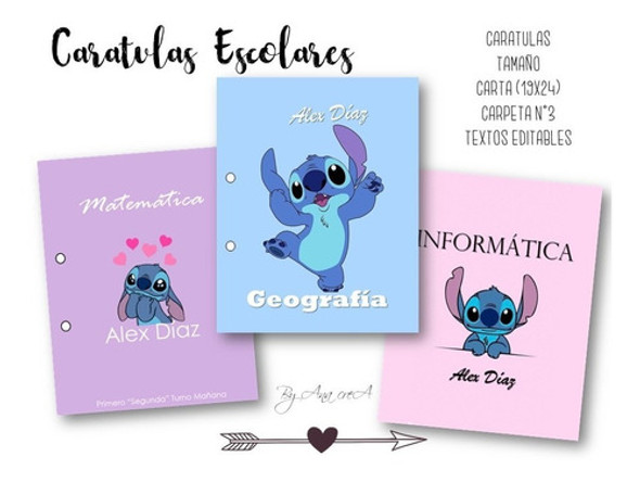Separadores Caratulas Imprimibles T. Carta / N°3 Stitch #3 1