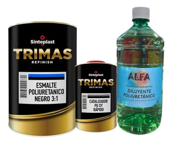 Poliuretano Automotriz Auto Blanco Trimas + Cata + Diluy 1 L 0