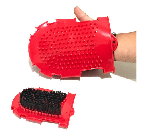 Luva Massageadora 2 Em 1 Escova Limpa Raspadeira Pelos Solto 1