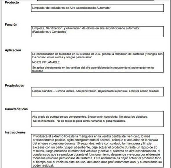 Limpiador Aire Acondicionado Locx Elimina Bacterias Y Olores 1