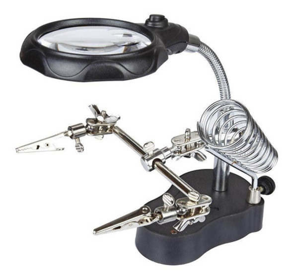 Lupa Regulable Luz Led Soporte Placas Cautin Pinzas 3,5/12x 0