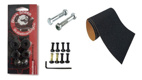 Kit Para Skate Amortecedor+central+pf Base+lixa Emborrachada 0
