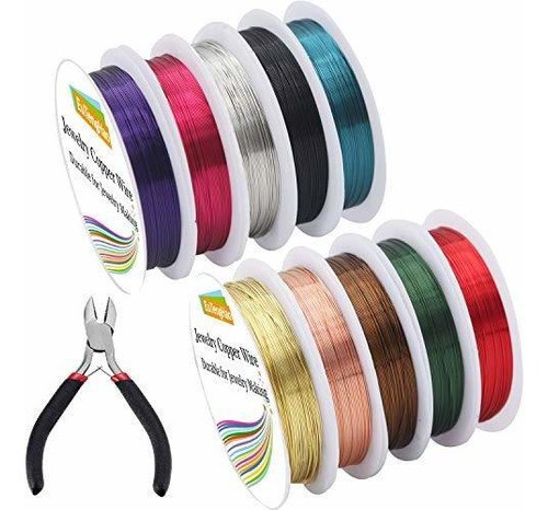 Alambre De Cobre P/ Joyeria Y Artesania 0.4mm 10colores 10m 0
