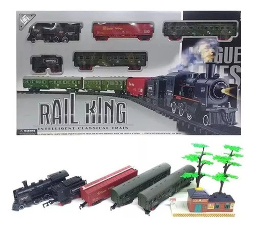 Rail King Set De Tren A Pilas 4 Vagones 156x78cm - 19031-2 0