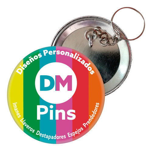 Llavero Botón Por 10 Unidades Personalizados 38 Mm Dm Pin 1