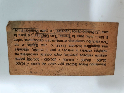 Chocolatin Godet- Antiguo De 1930 Pesos Godet 1