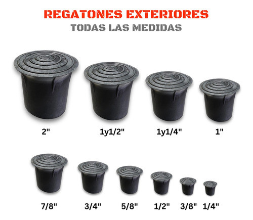 Regatón Pvc 1y1/2 Tapón Para Sillas Caño Redondo 6 Unidades 1
