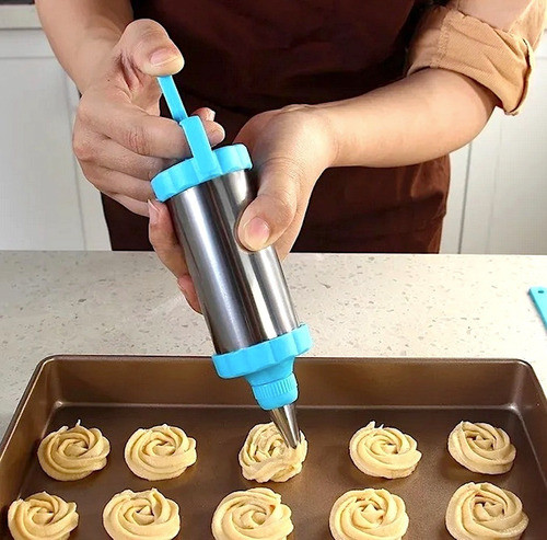 Jeringa Puntero Metal Decorador Repostería + Picos  Espátula 0