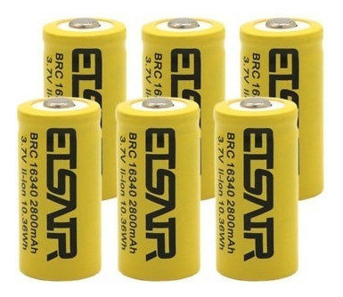 6pcs 2800mah Li-ion Batería 16340 Cr123 Litio Recargable 163 1