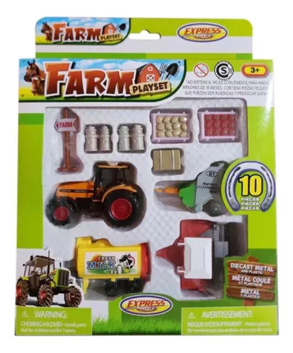 Set De Granja Tractor,maquinarias X10 Accesorios 0