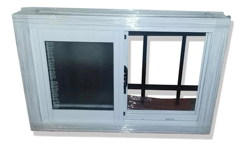 Ventana De Aluminio Blanco 60x40 Vidrios Enteros Con Rejas 1