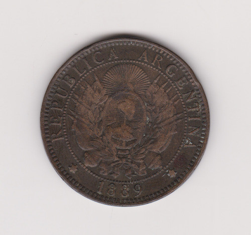 Moneda Argentina 2 Ctvs Año 1889 Muy Bueno 0