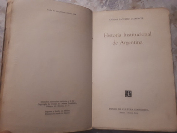 Historia Institucional De Argentina  Carlos Sanchez Viamonte 1